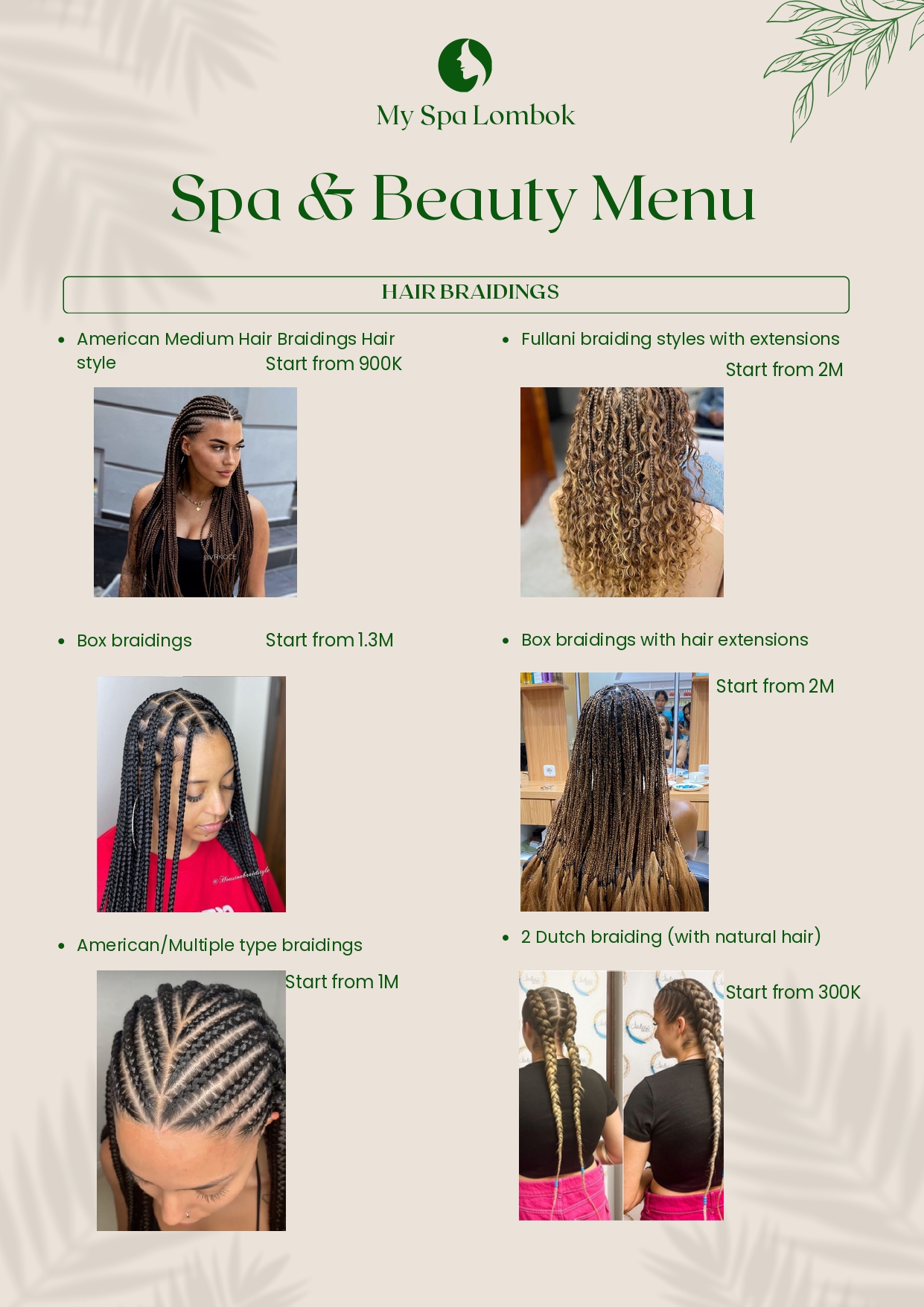 Special spa package deals and couple treatment menu at MY SPA LOMBOK Kuta Mandalika